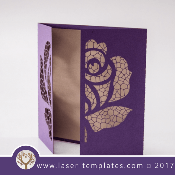 Laser cut template, wedding invite card, Get online now, free vector designs every day. Rose invite l.