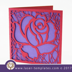 Laser cut template, wedding invite card, Get online now, free vector designs every day. Rose invite.
