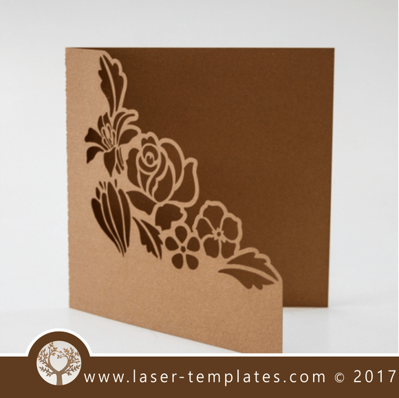 Laser cut template, wedding invite card, Get online now, free vector designs every day. Rose invite lll.
