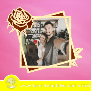 Laser Ready Template for Rose Photo Frame