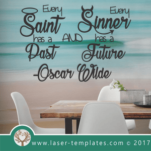 Laser Cut Saint & Sinner Wall Quote Template, Download Vector Designs.