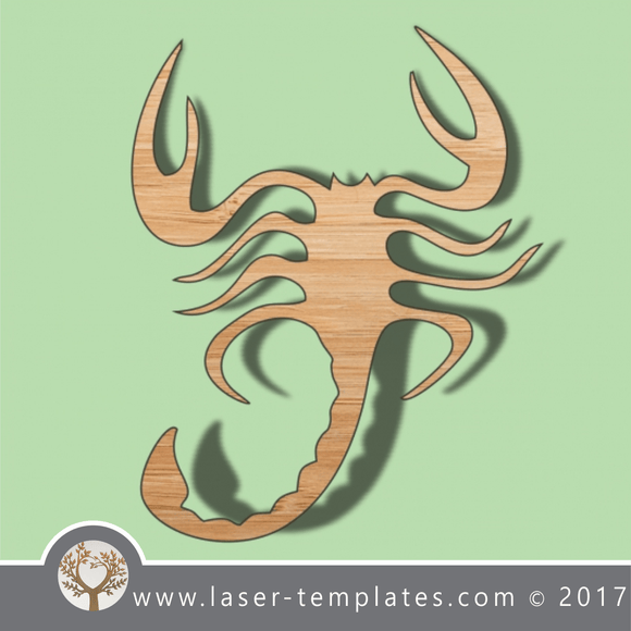 Scorpion template, online laser cut design store. Download Vector patterns.