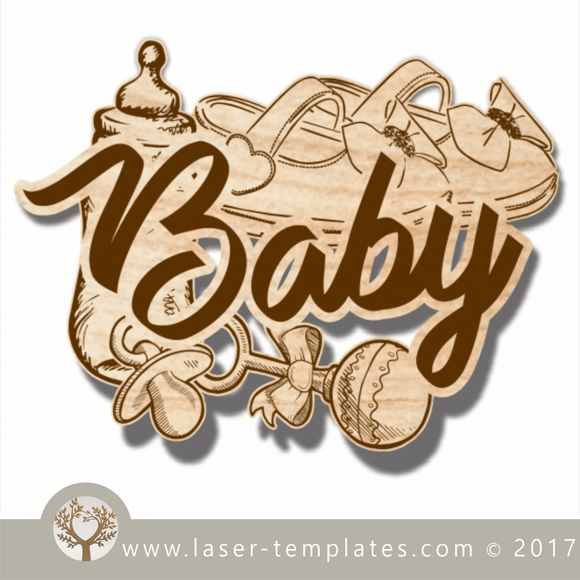 Scrapbook baby template download. online laser cut design store.