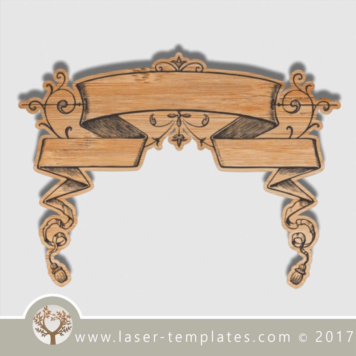 Vintage banner frame template, online laser template, design, pattern ...