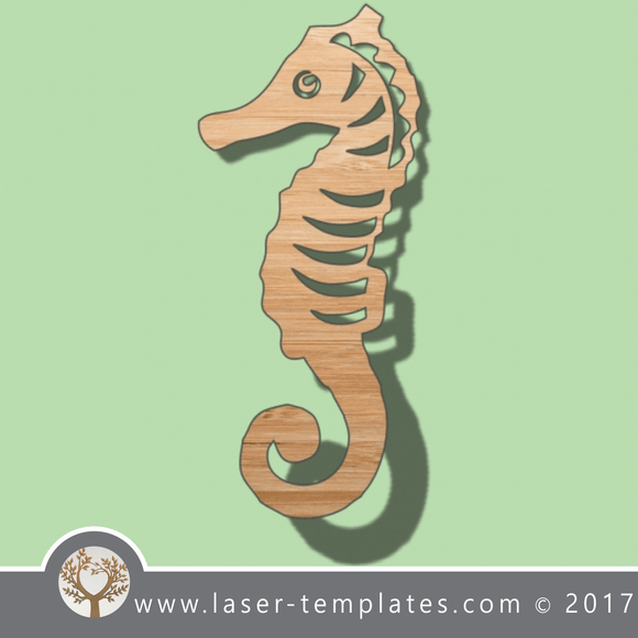 Seahorse template, online laser cut design store. Download Vector patterns.