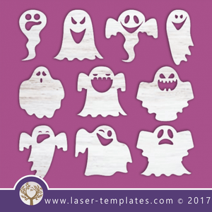 fun ghost template set, online laser cut designs download.