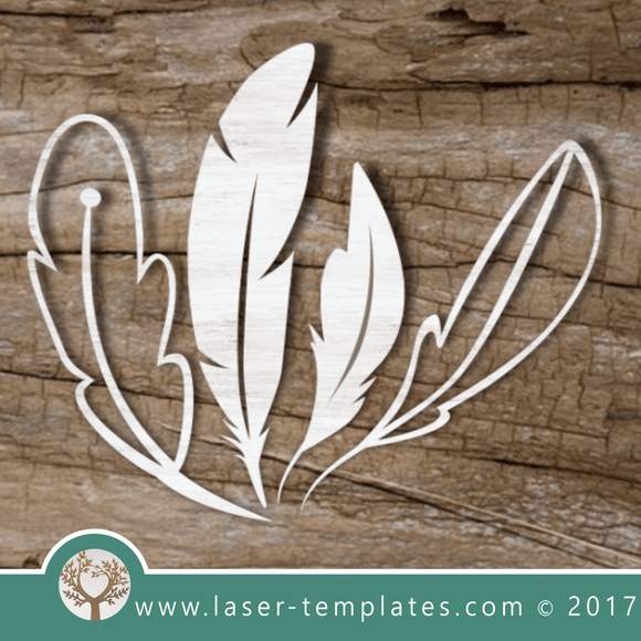 Feather design for laser cutting. Online store for laser cut patterns. Free laser cut designs every day. Set of 4 Feathers.