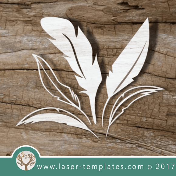 Feather pattern for laser cutting. Online store for laser cut patterns. Free laser cut designs every day. Set of 5 Feathers 1.