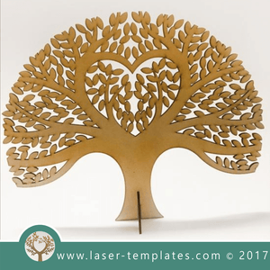 Laser cut tree template. Online 3d vector design download free patterns every day. Shady Heart Tree.