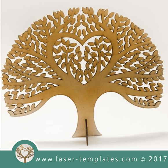 Laser cut tree template. Online 3d vector design download free patterns every day. Shady Heart Tree.