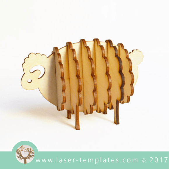 Laser Cut Sheep Coasters Template, Download Laser Ready Vector Designs