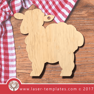 Laser Cut Sheep Key Chain Template, Download Laser Ready Vector Design