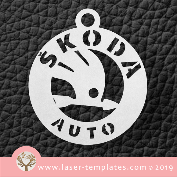Laser cut template for Skoda Key Ring