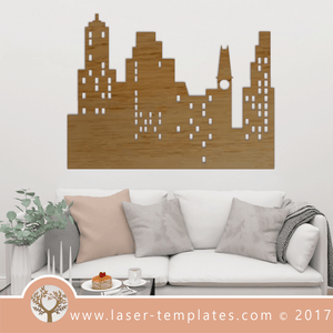 Laser Cut Small Building Skyline Template, Download Vector Designs.