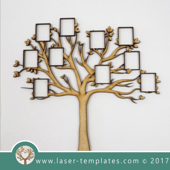 Laser cut photo frame tree template. Vector design download free patterns every day. Small Photo Tree.