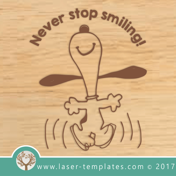 Laser Cut Smiling Snoopy Engrave Template, Download Vector Designs.
