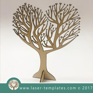Laser cut tree template. Online 3d vector design download free patterns every day. Spikey Tree with Hearts.