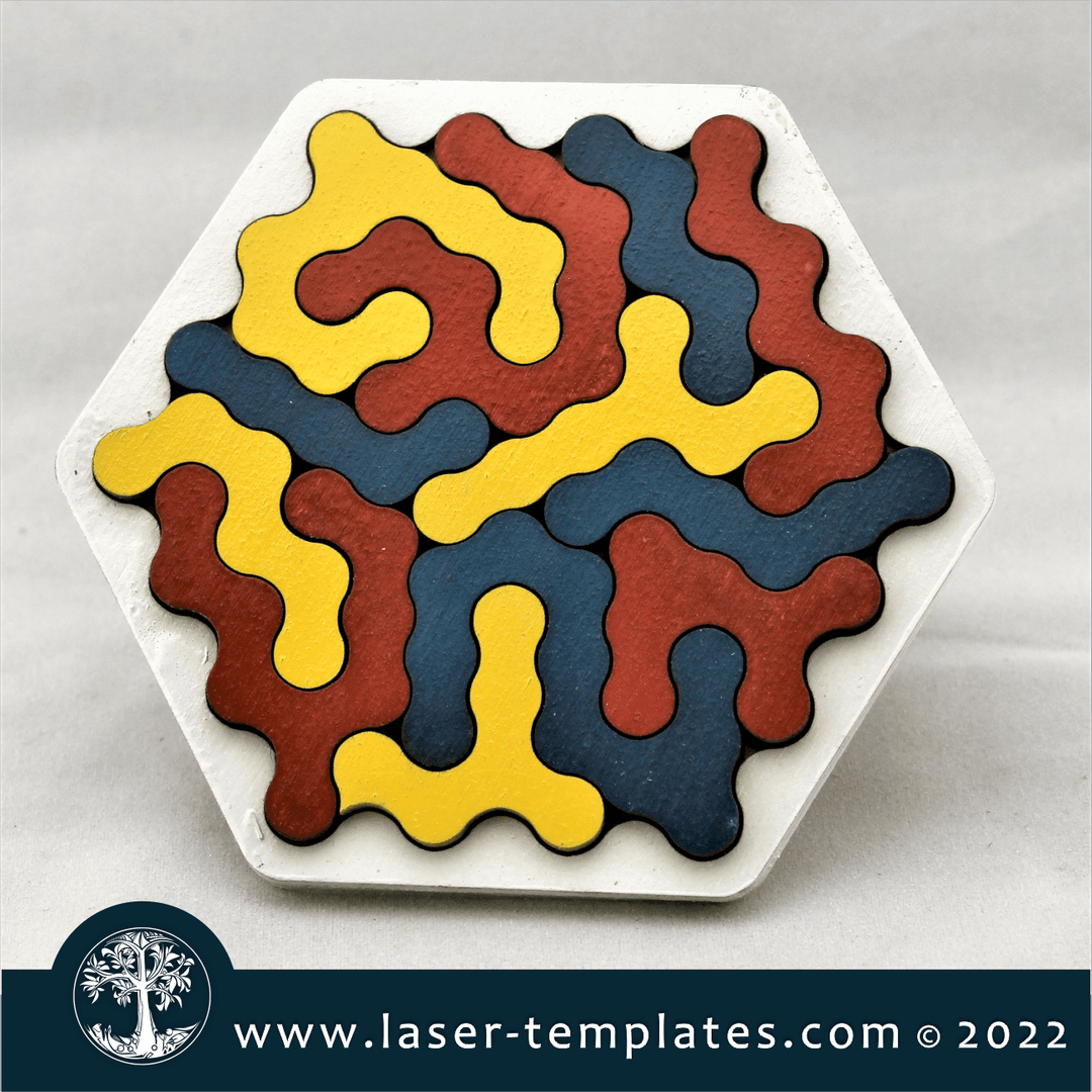 Squiggly Educational Puzzle Board Laser Ready Templates