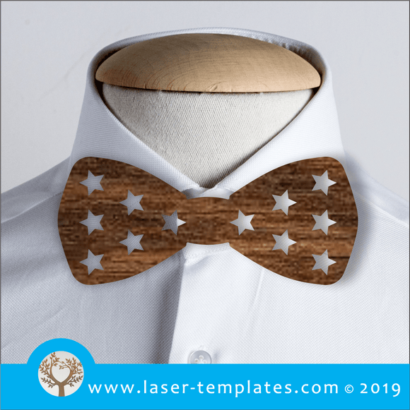 Laser cut template for Star Bow Tie