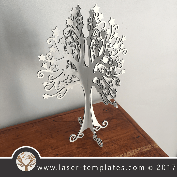 Star twirl Tree Laser Cut Template – Laser Ready Templates