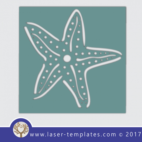 Starfish template, online laser cut design store. Download Vector patterns.