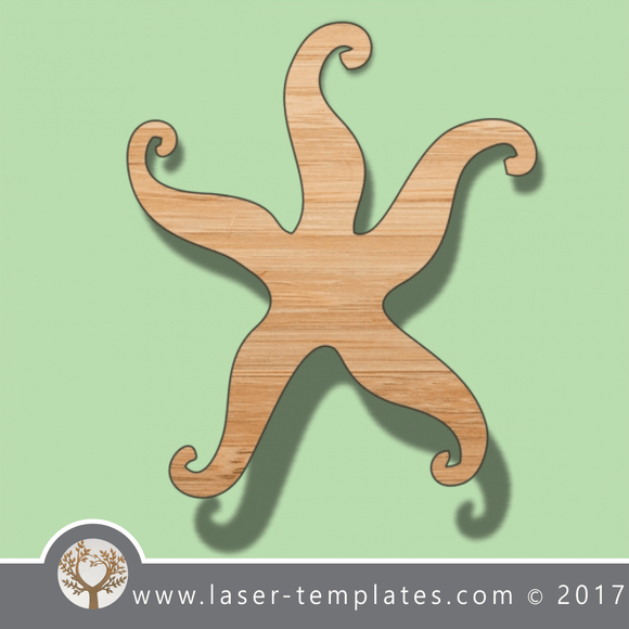 Starfish template, online laser cut design store. Download Vector patterns.