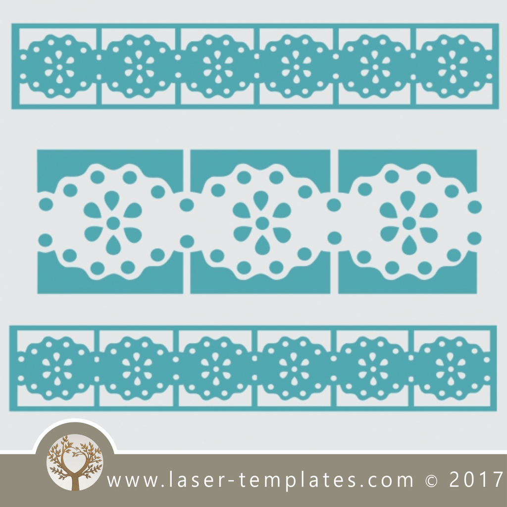 Border stencil design, online template store, Buy vector patterns for ...