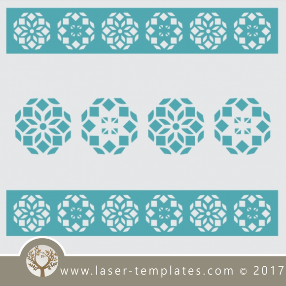 Border stencil leaf design, online template store, Buy vector patterns for  laser cutting. Border stencil leaf ll – Laser Ready Templates