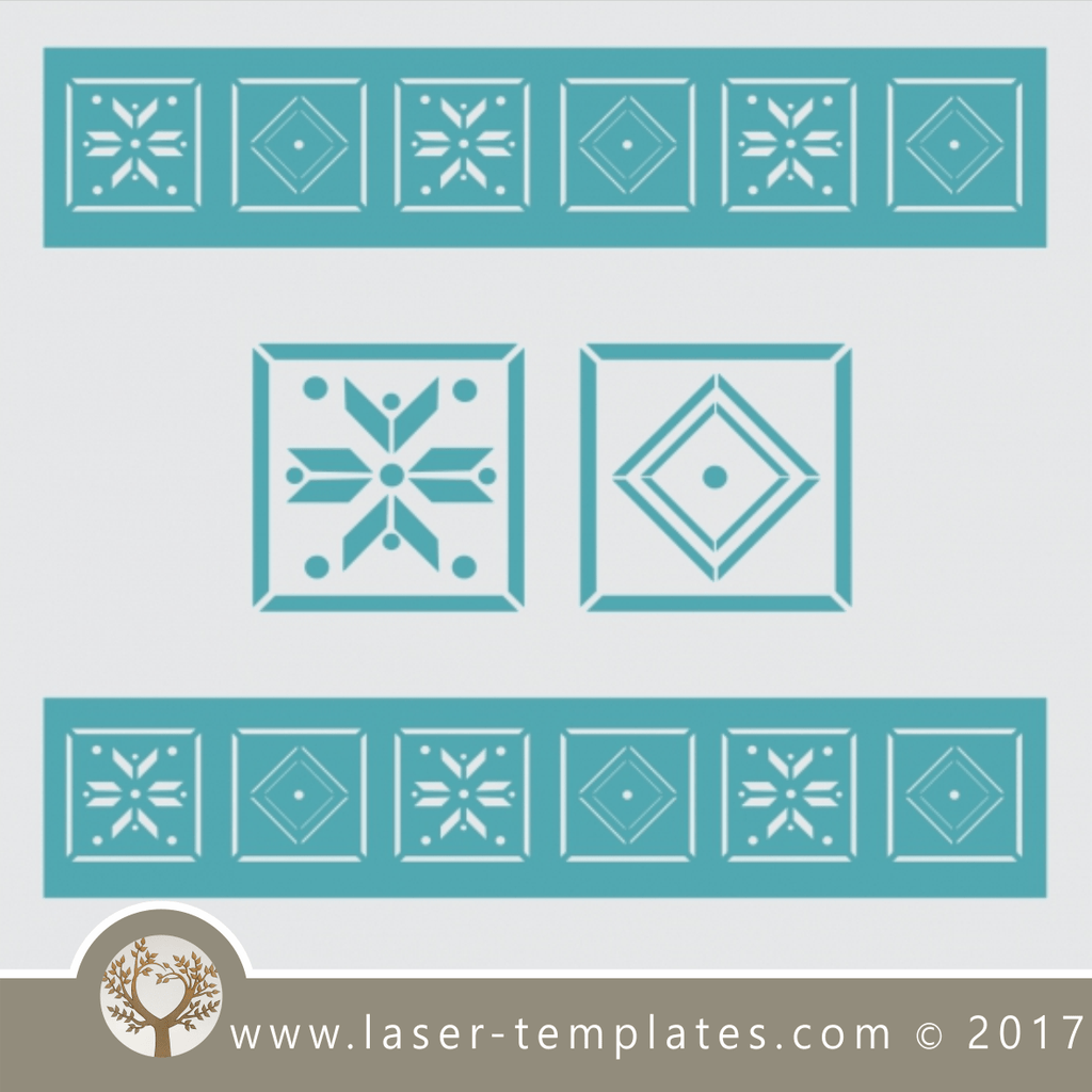 Border stencil design, online template store, Buy vector patterns for ...