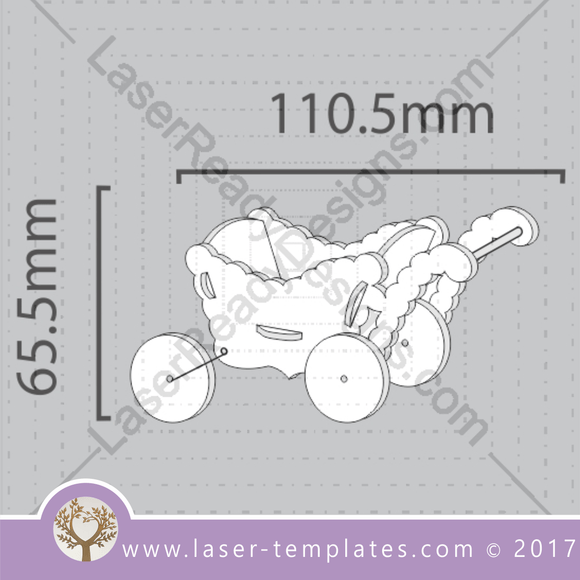 Laser cut doll Furniture templates, Online store, free Vector designs every day. Stroller 3mm.