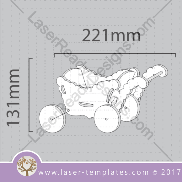 Laser cut doll Furniture templates, Online store, free Vector designs every day. Stroller 6mm.