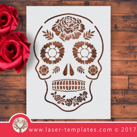 Sugar skull laser stencil cut template. shop online for vector patterns, free designs every day. Sugar skull laser stencil