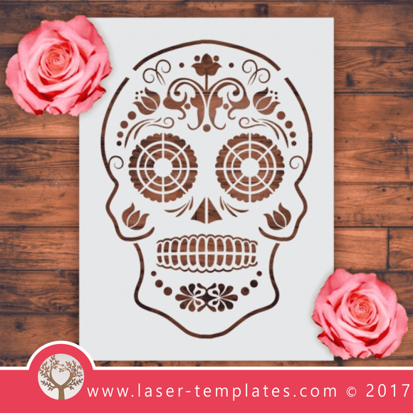 Sugar skull laser stencil cut template. shop online for vector patterns, free designs every day. Sugar Skull Stencil 10