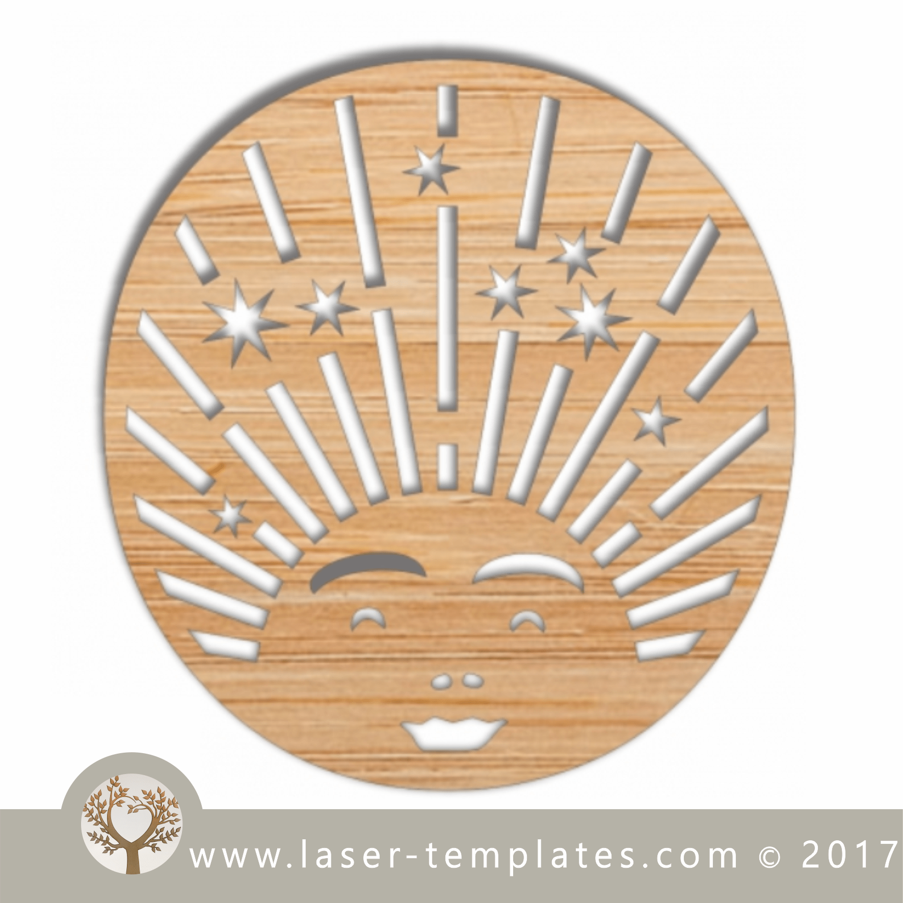 Sun Laser cut template, download pattern, design. – Laser Ready Templates