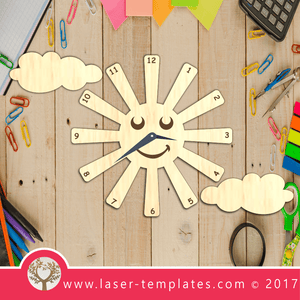 Laser Cut Sunshine Clock Template, Download Vector Designs Online.