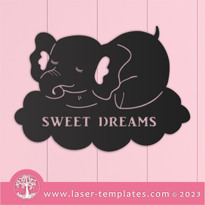 Sweet Dreams Elephant Wall Art