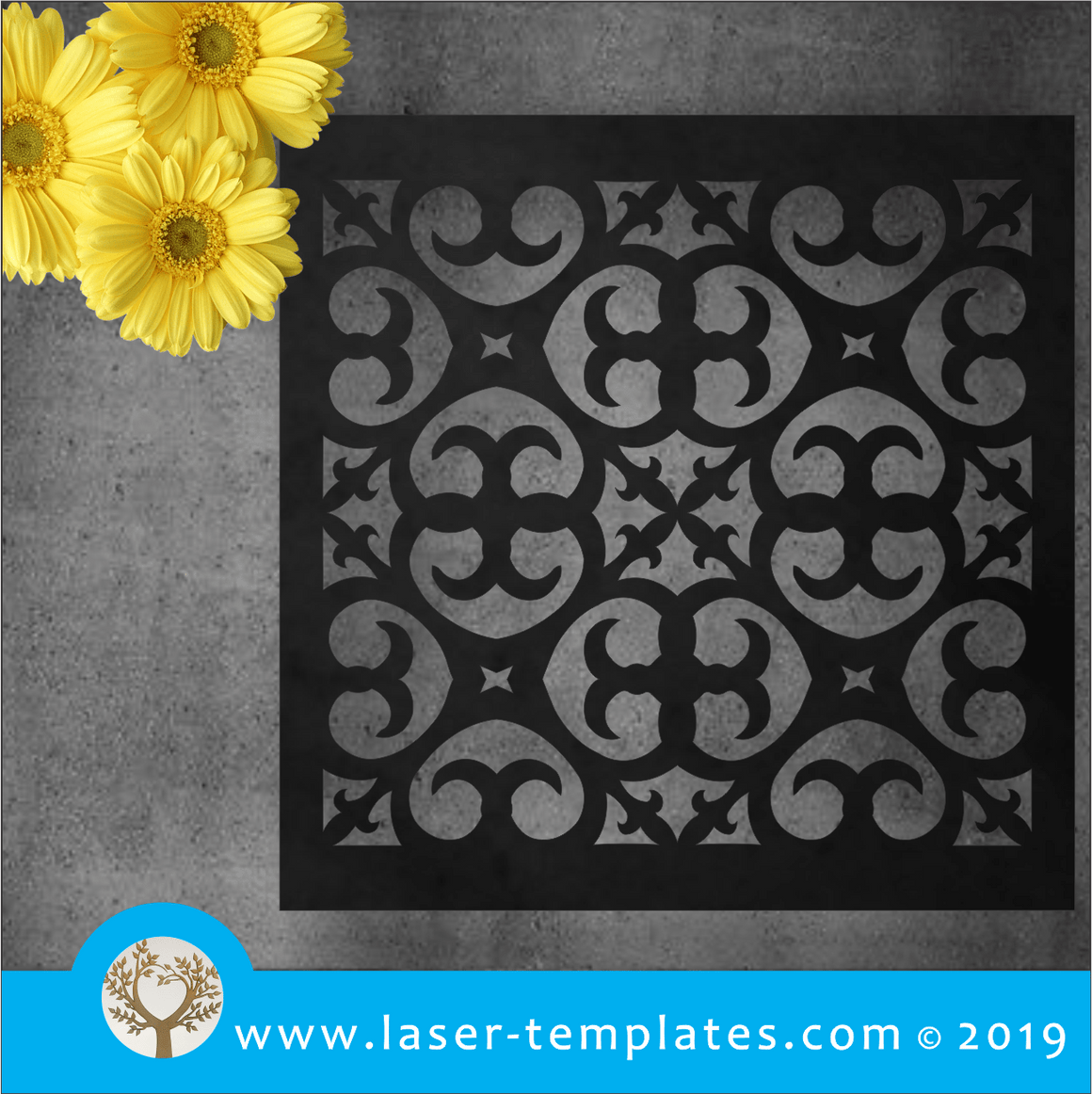 Laser cut template for Swirl Heart Pattern Stencil – Laser Ready Templates