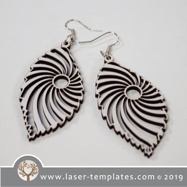 laser cut template Swirl leaf earrings – Laser Ready Templates