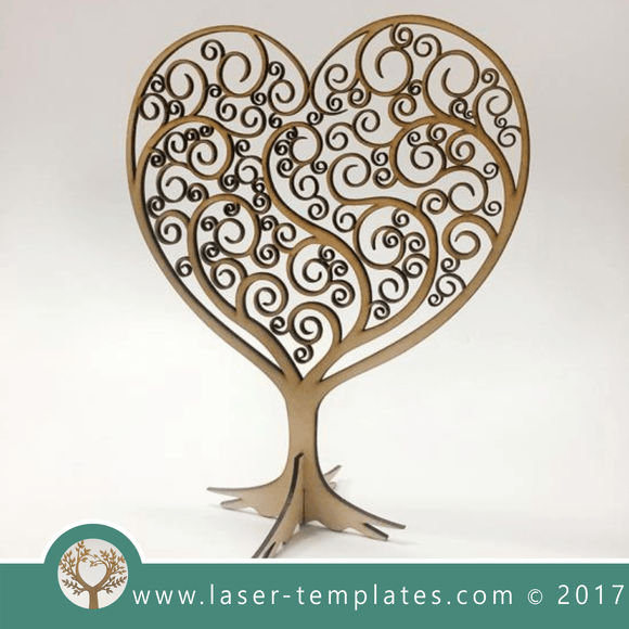 Laser cut tree template. Online 3d vector design download free patterns every day. Swirly Heart Tree.