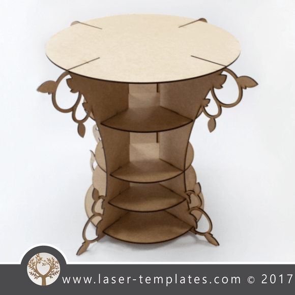 Table laser cut template, bookshelf or side table pattern. Online store