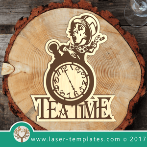 Laser Cut Tea Time Template, Download Laser Ready Vector Designs.
