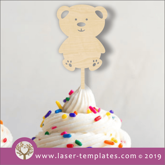 Laser cut template for Teddy Bear Cake Topper