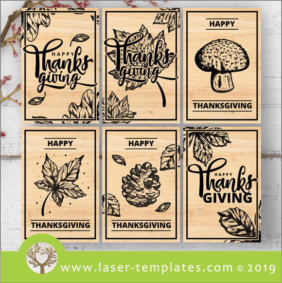 Shon New Thanks Giving Tags x6 Pack 2 Laser cut template for Thanks Giving Tags x6 Pack 2