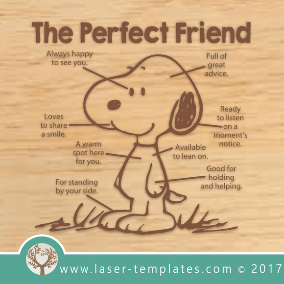 Laser Cut The Perfect Friend Snoopy Engrave Template, Download Vectors