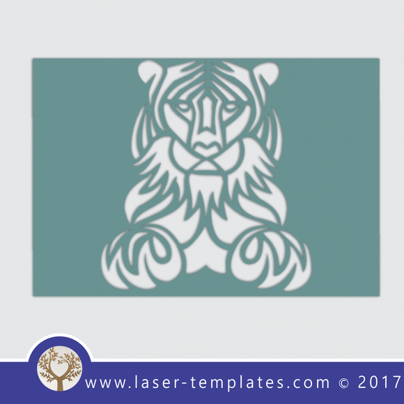 Tiger template, online laser cut design store. Download Vector patterns.