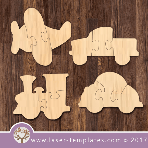 Set Of 4 Laser Cut Toy Puzzles Templates, Download Vector Designs.