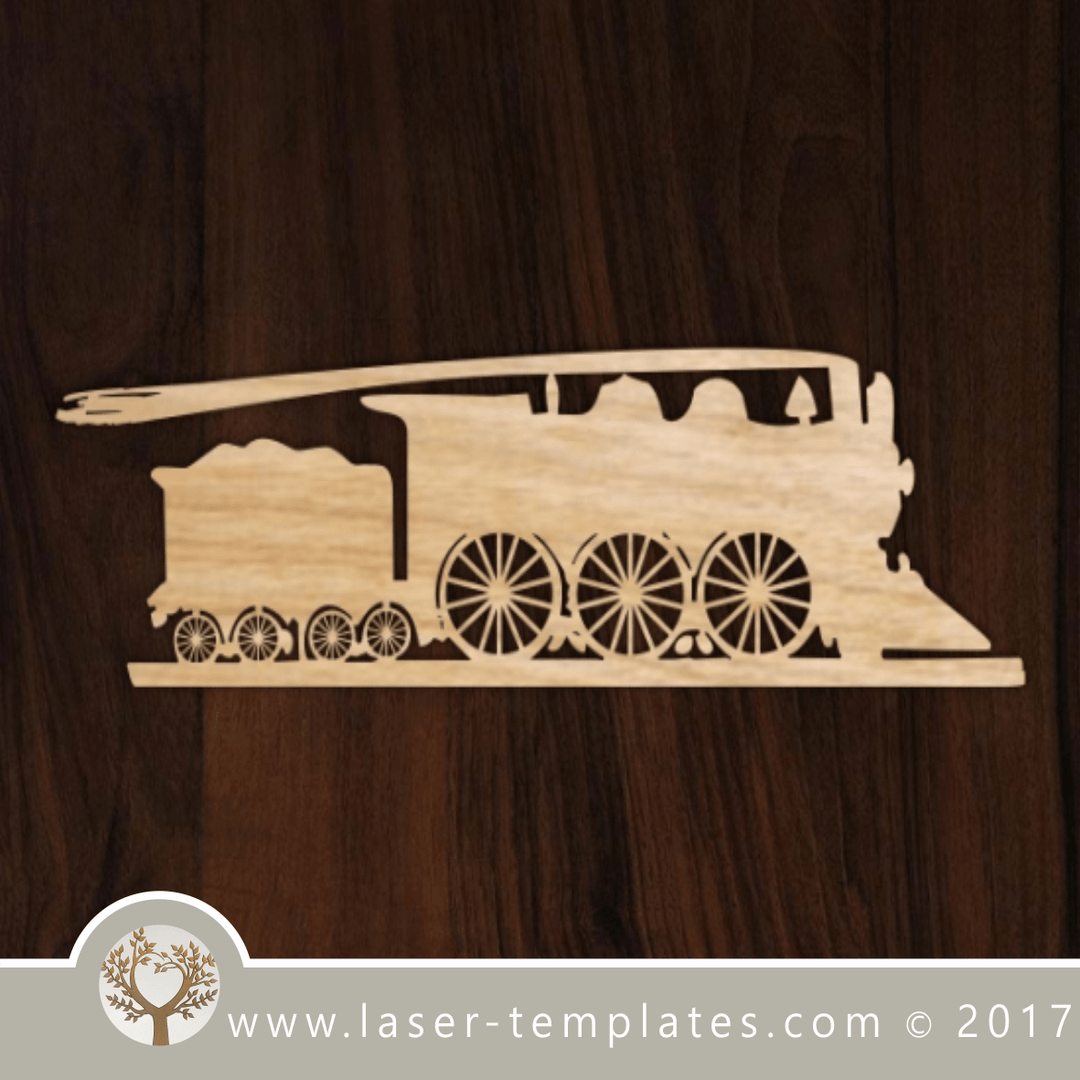 Classic train laser cut template, pattern, design. Free vector download ...