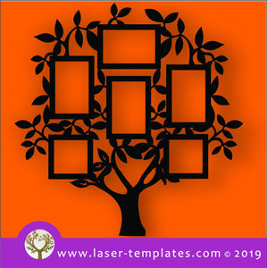 Laser cut template for Tree 6 Photo Frame