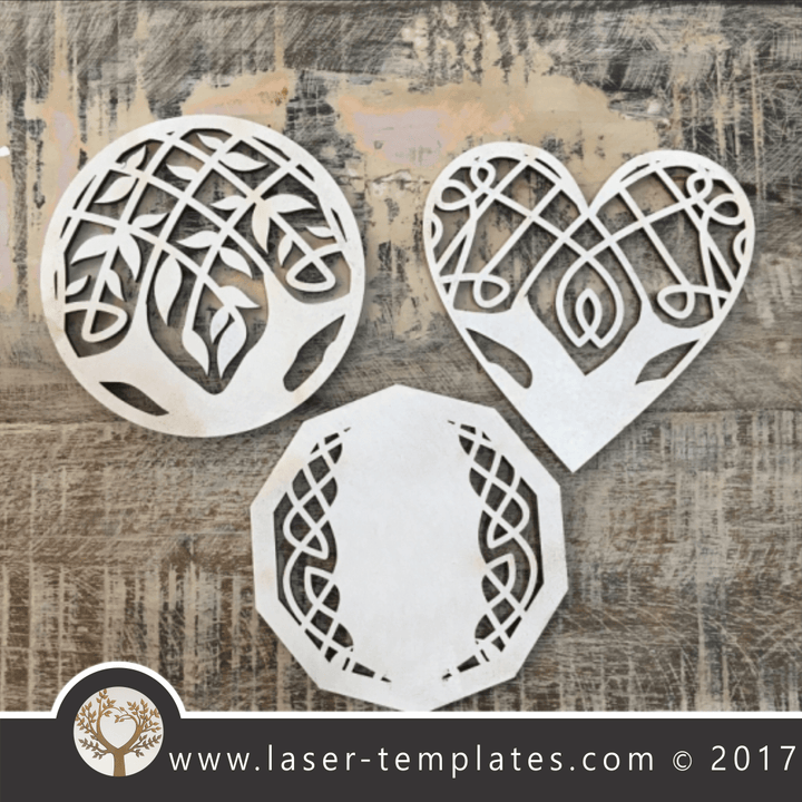 Laser cut coaster template. Tree design, free Vector patterns every day ...