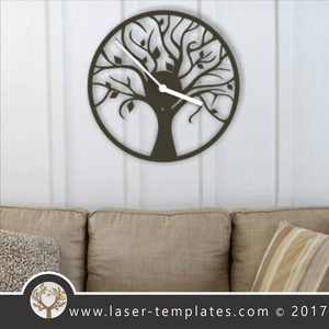 Laser cut tree clock template. Vector design download free patterns every day. Tree clock.